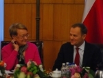 Henryka Bochniarz i Donald Tusk