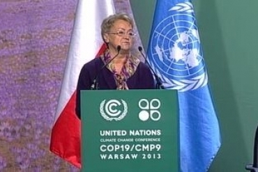 Henryka Bochniarz podczas COP 19 w Warszawie, 22 listopada 2013 r.