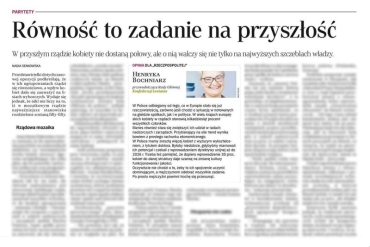 Równość to zadanie NA TERAZ - Opinia dla Rzeczpospolitej