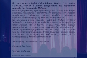 Gratulacje dla Andrzeja Dziuka – laureata Nagrody Człowieka Teatru 2024